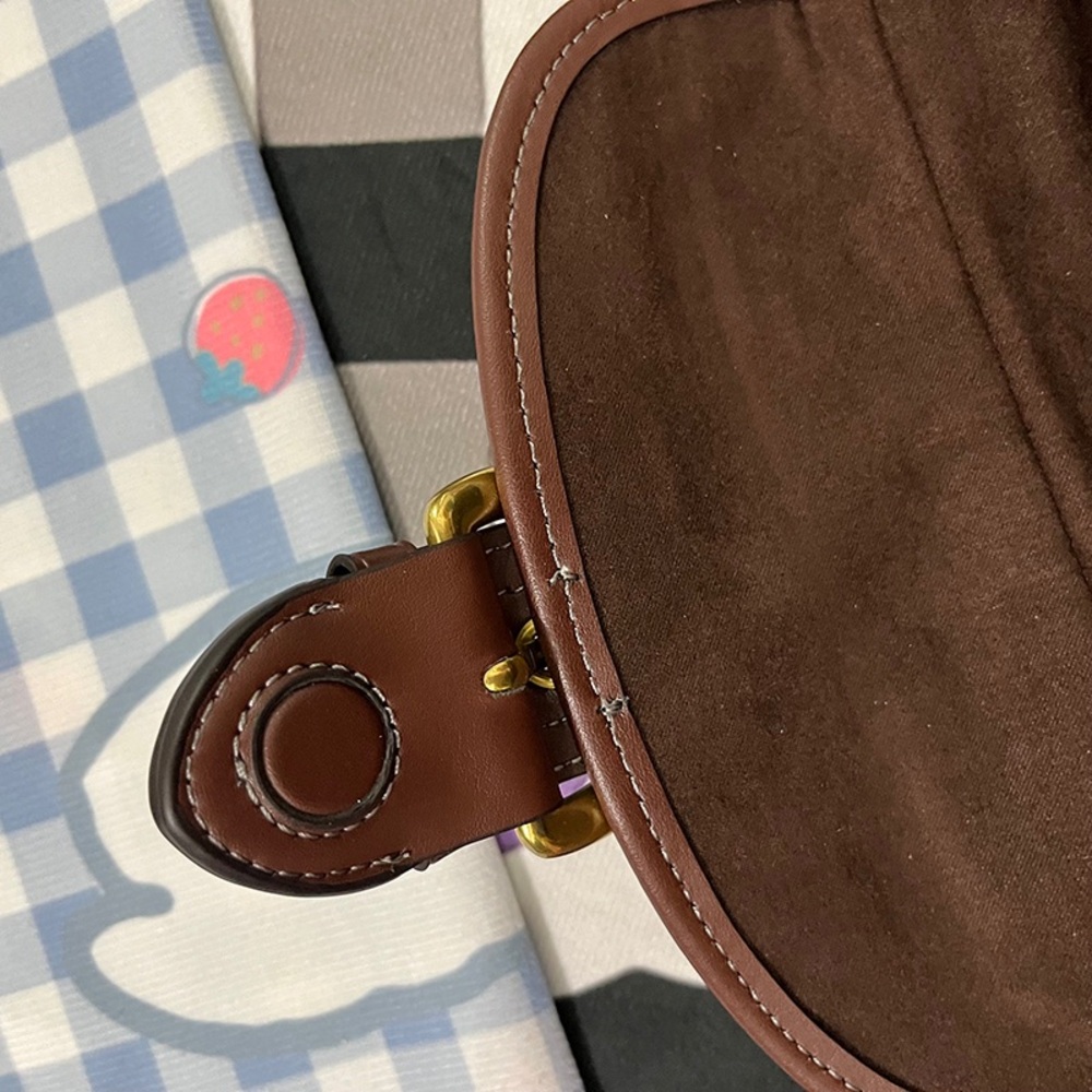 Coach Brown Signature Canvas Saddle Crossbody with Gold Hardware - Picture 5 of 11